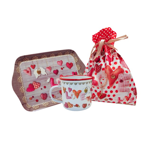Набор подарочный Love, кружка 570 мл, поднос 21 х 14 см