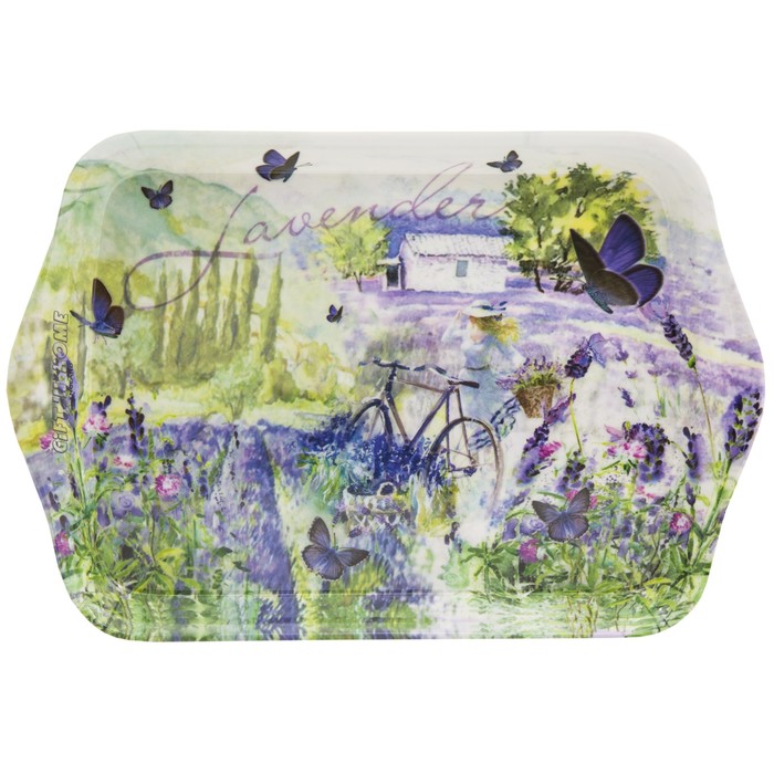 Поднос сервировочный 21 х 14 см "Лавандовый велик"