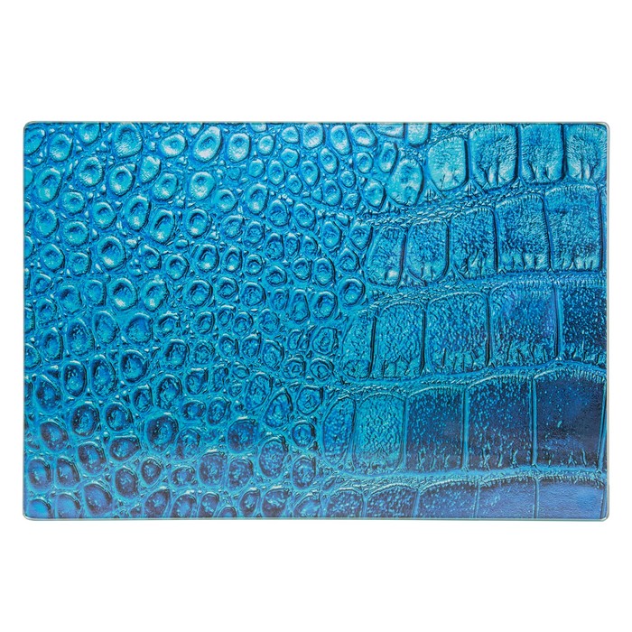 Стеклянная доска 20 х 30 см "Крокодил", цвет голубой