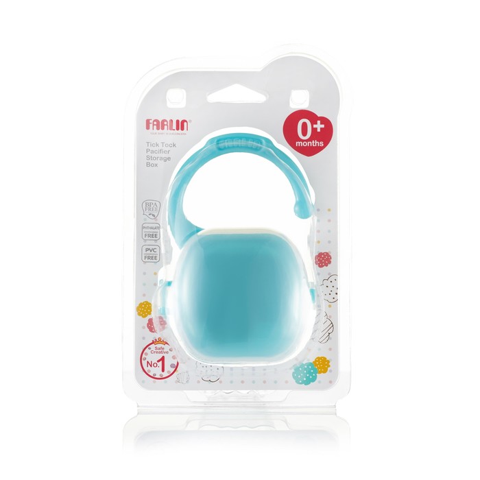 Пластиковый футляр для хранения пустышки, голубая