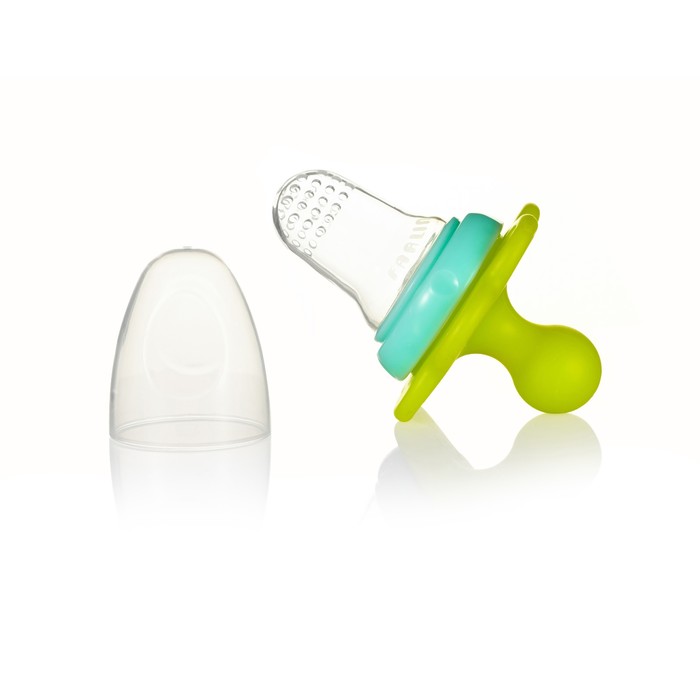Набор (прорезыватель с 3 мес., прорезыватель с 4 мес., силиконовое ситечко(ниблер) с 7 мес) голубой