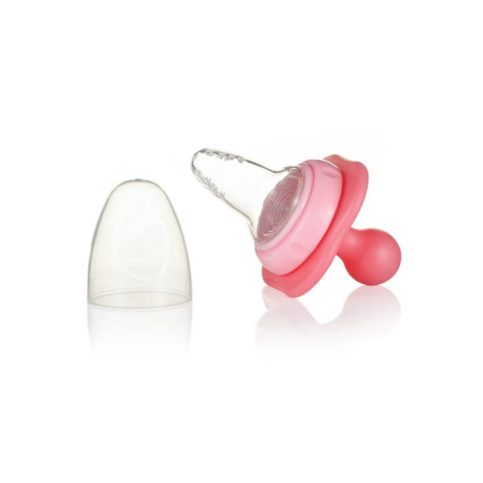 Набор (прорезыватель с 3 мес., прорезыватель с 4 мес., силиконовое ситечко(ниблер) с 7 мес) розовый