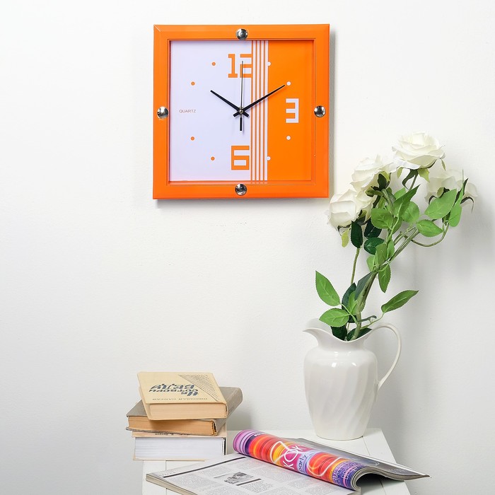 Часы настенные квадрат, циферблат с узорами, микс 30*30