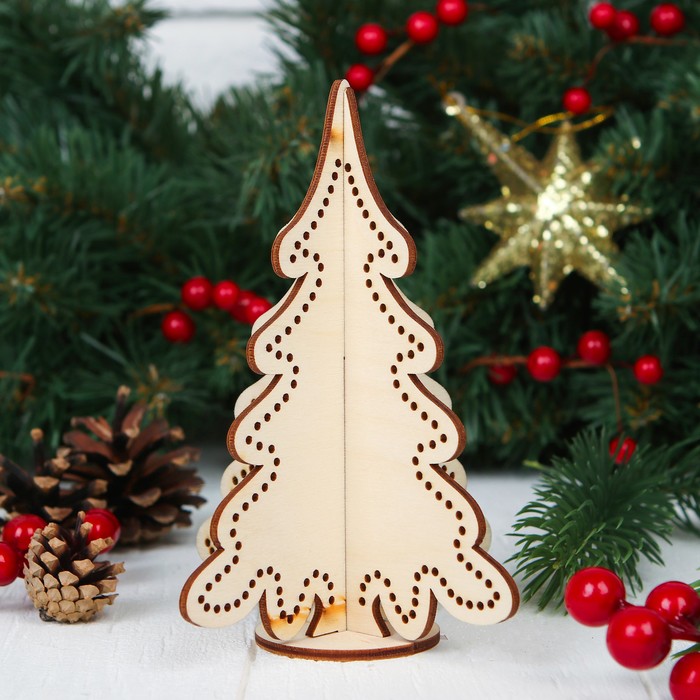 Ёлочка настольная сборная, 12 × 15 см