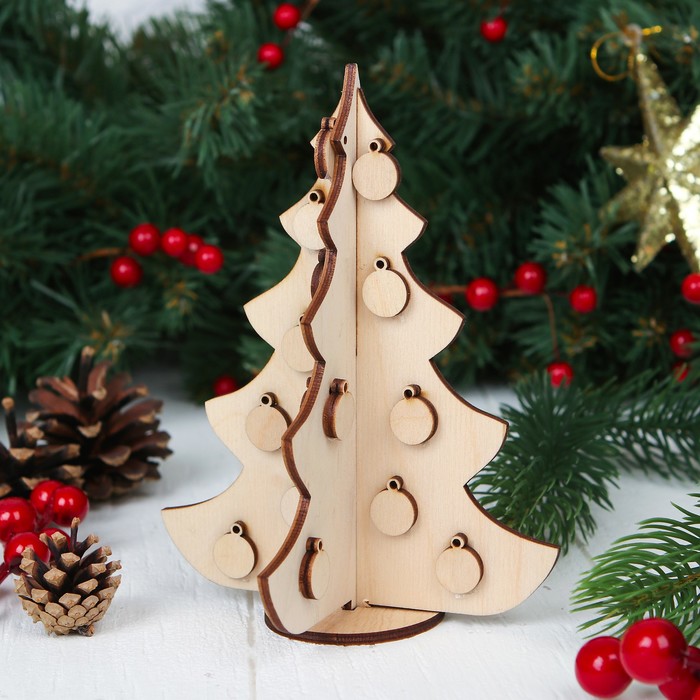 Ёлочка настольная сборная, 12 × 14 см