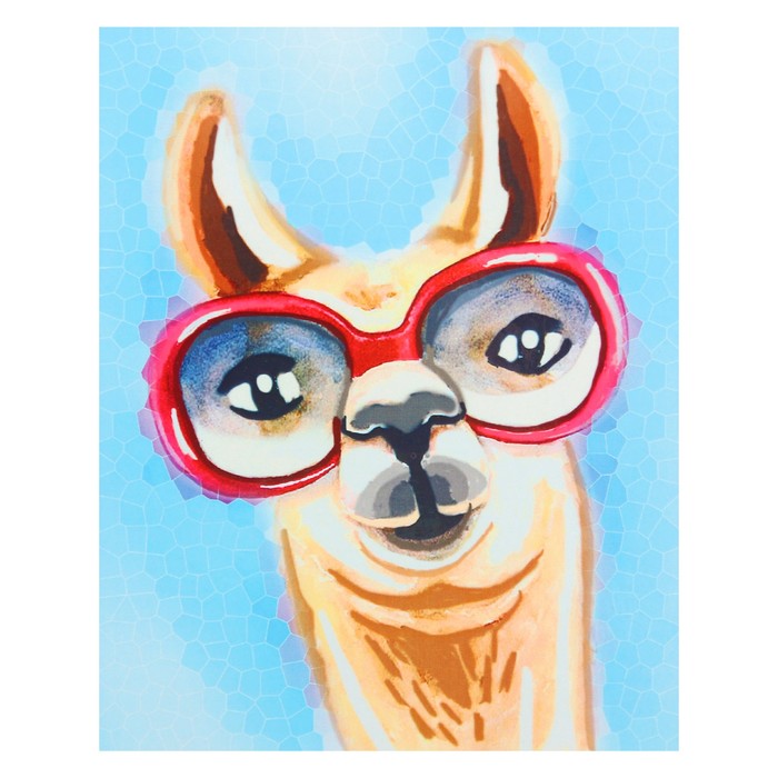 Алмазная картина "Лама в розовых очках" 17*21 см