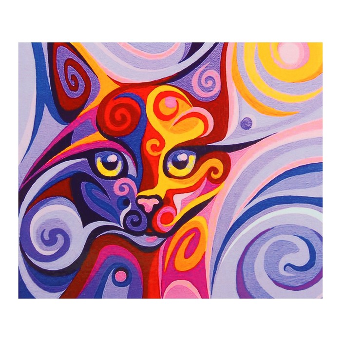 Алмазная картина "Сказочная кошка" 17*21 см