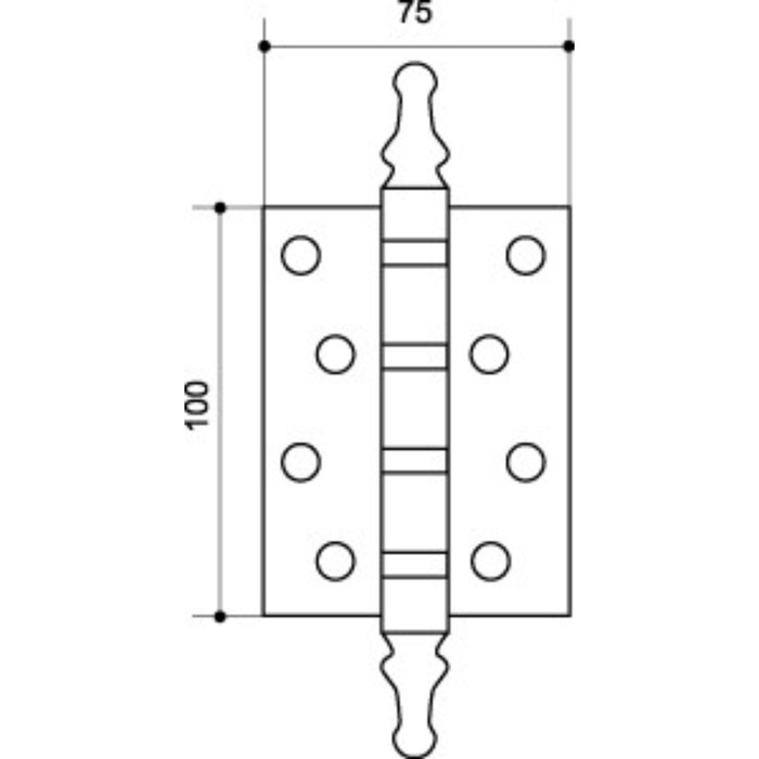 Петля универсальная Armadillo 500-A4 100x75x3 SG, цвет матовое золото, 2 шт.