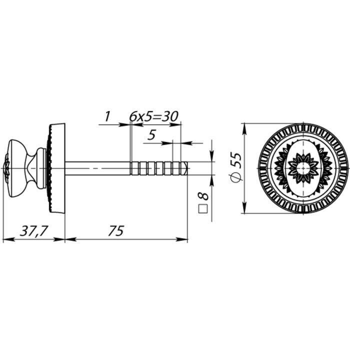 Ручка поворотная Armadillo BKW8/CL BB-17, цвет коричневая бронза