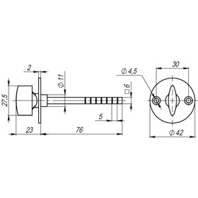 

Ручка поворотная Armadillo SB-30/6-CP-8, цвет хром