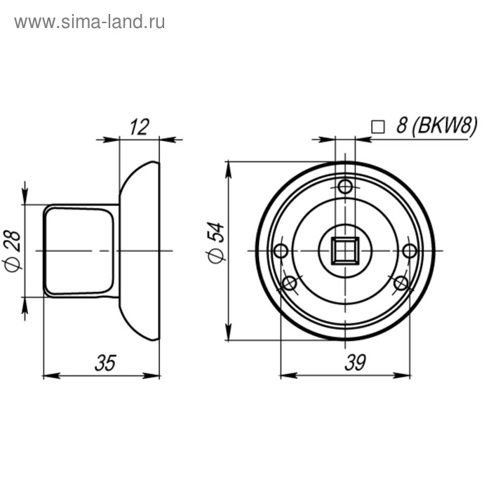 

Ручка поворотная Armadillo WC-BOLT BKW8-1SN/CP-3, без о/п, цвет матовый хром/хром