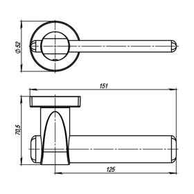 

Ручка раздельная Armadillo AJAX URB1 SN/CP/SN-12, цвет матовый хром/хром