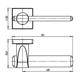 

Ручка раздельная Armadillo AJAX USQ1 SN/CP/SN-12, цвет матовый хром/хром