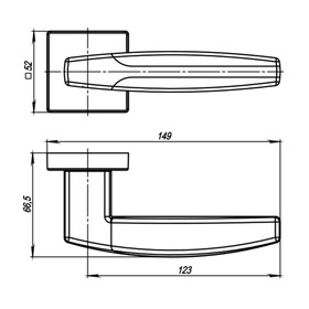 

Ручка раздельная Armadillo ARC USQ2 SN/CP/SN-12, цвет матовый хром/хром