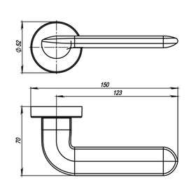 

Ручка раздельная Armadillo EXCALIBUR URB4 OB-13, цвет античная бронза