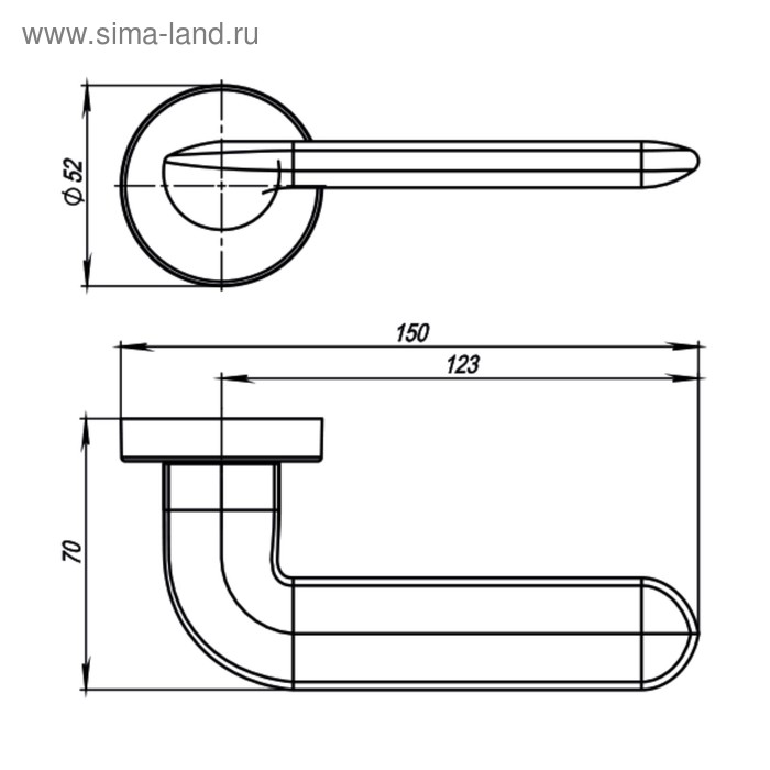 фото Ручка раздельная armadillo excalibur urb4 ср-8, цвет хром