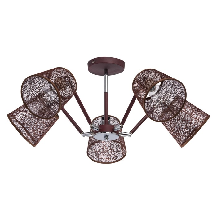 Люстра "Моника" 5х60Вт Е14 коричневый 67x67x40см