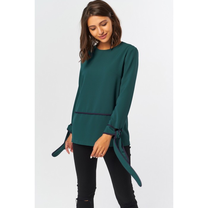 Блуза женская, размер 42, цвет тёмно-зелёный