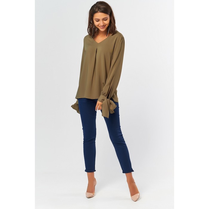 Блуза женская, размер 44, цвет хаки