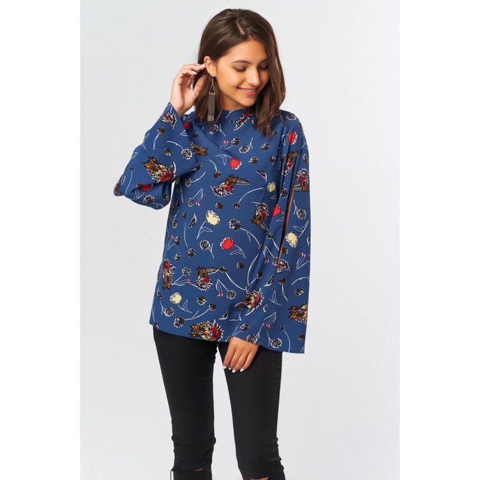 Блуза женская, размер 40, цвет синий
