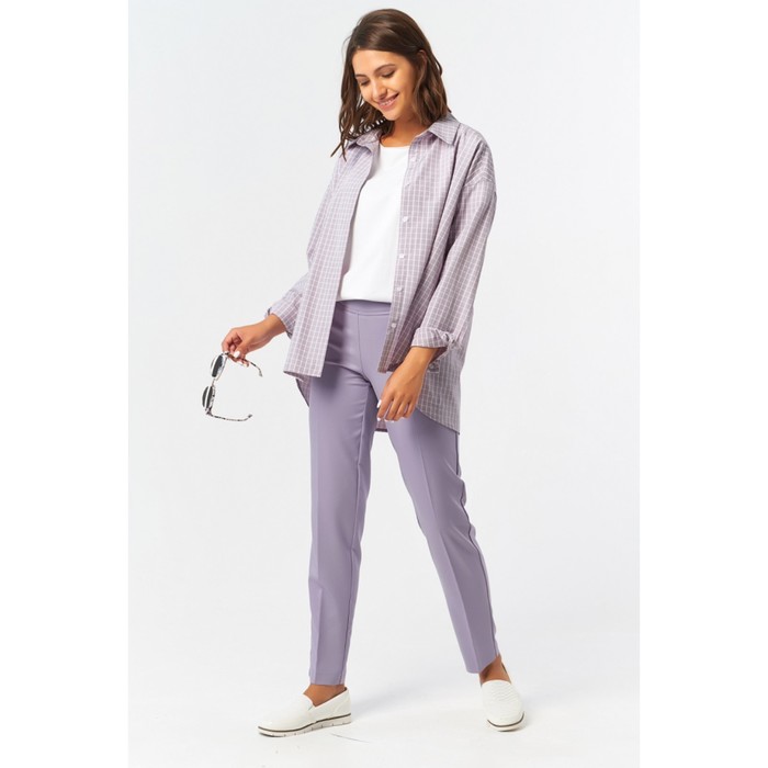 Брюки женские, размер 48, цвет серо-лиловый