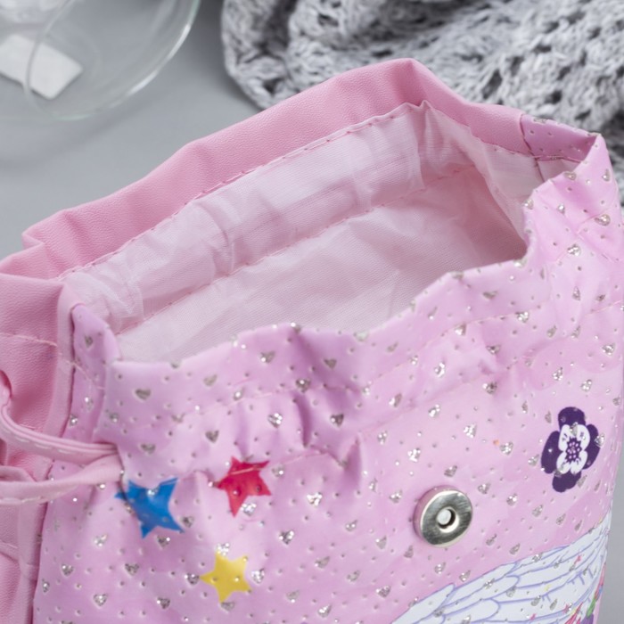 Рюкзак детский "Единорог", отдел на шнурке, цвет розовый