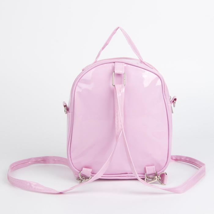 Рюкзак-сумка подростковый "Бабочки", отдел на молнии, регулируемый ремень, цвет розовый