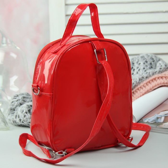 Рюкзак-сумка подростковый "Совёнок", отдел на молнии, регулируемый ремень, цвет красный