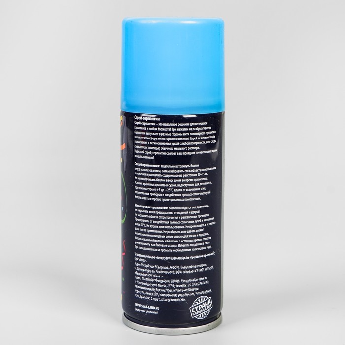 Спрей-серпантин 100 мл, цвет синий