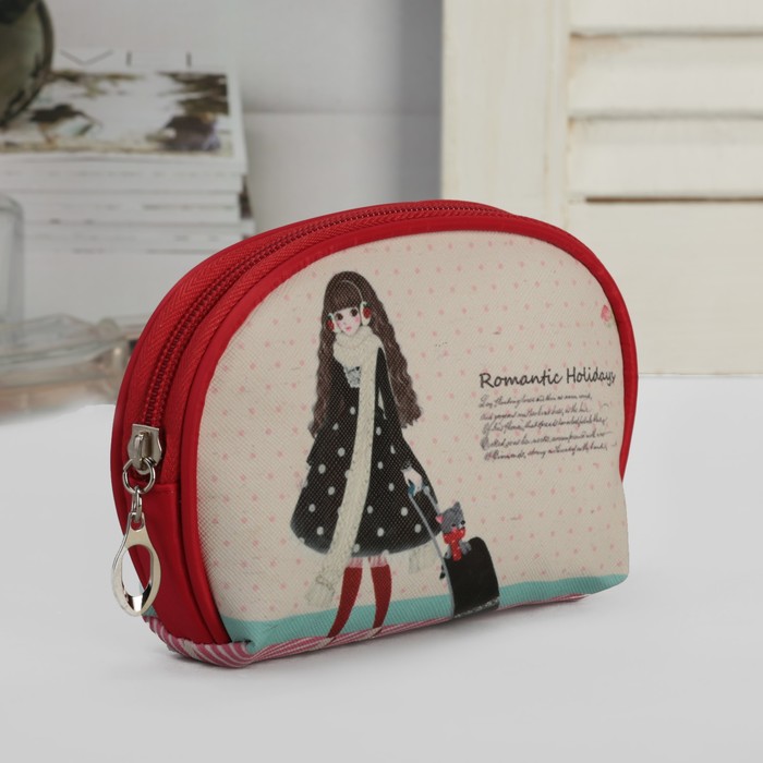 Набор косметичек 3 в 1, отдел на молнии, цвет красный