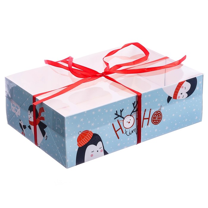 Коробка для капкейка с PVC крышкой «», 16 х 23 х 7,5 см