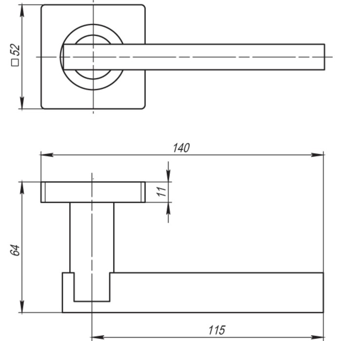 Ручка раздельная Armadillo ORBIS SQ004-21SN/CP-3, цвет матовый хром/хром