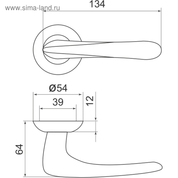 Ручка раздельная Armadillo Pava LD42-1CP-8 TECH, кв. 8х140 мм, цвет хром