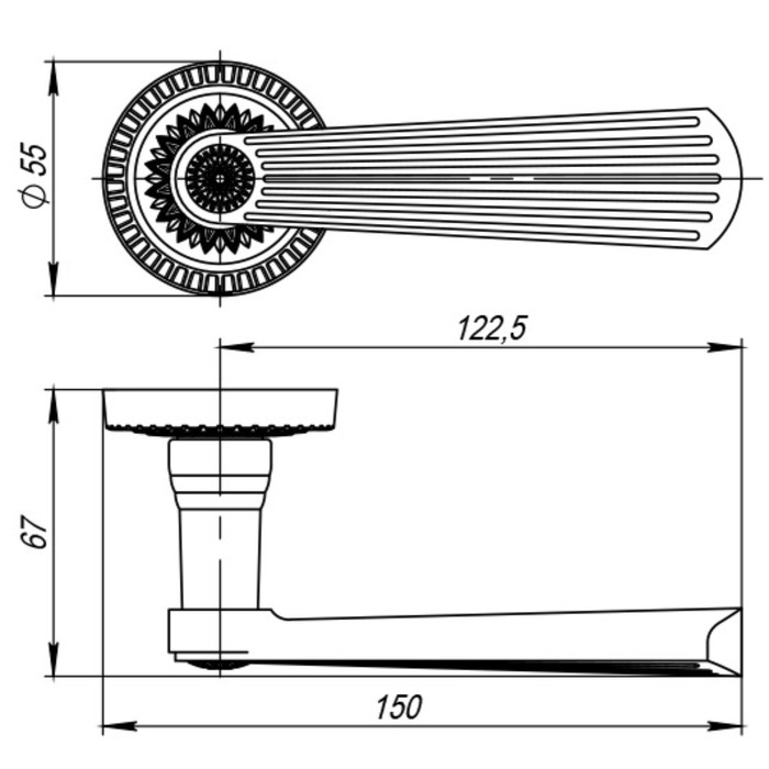 Ручка раздельная Armadillo Romeo CL3-AS-9, цвет античное серебро