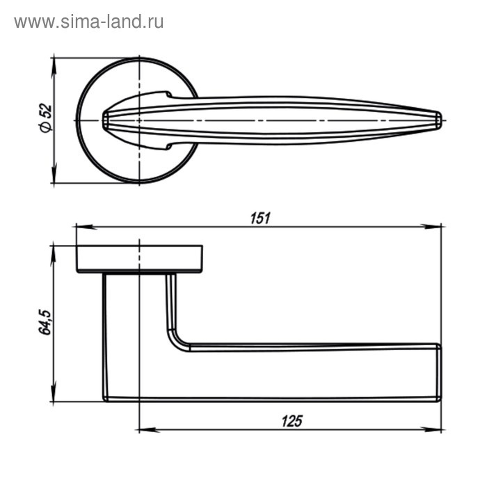 Ручка раздельная Armadillo SQUID URB9 CP-8, цвет хром