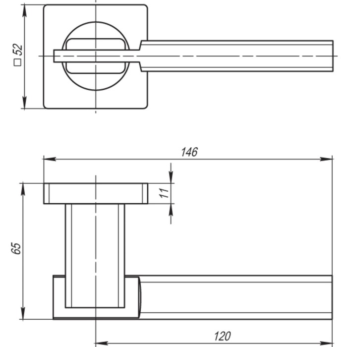 Ручка раздельная Armadillo TRINITY SQ005-21SG/GP-4, цвет матовое золото/золото