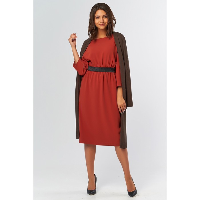Платье женское, размер 44, цвет терракотовый