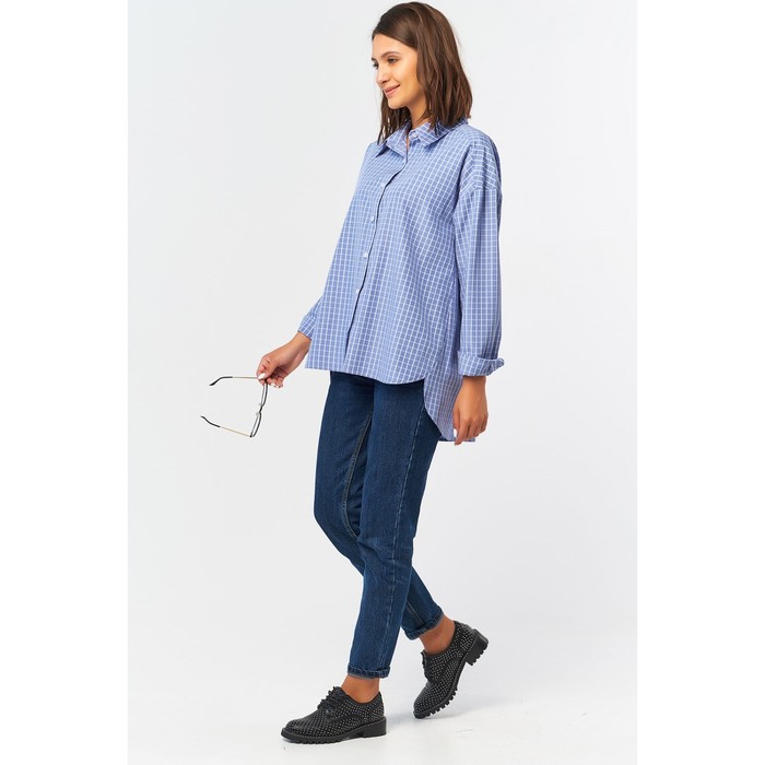 Рубашка женская, размер 48, цвет серо-голубой