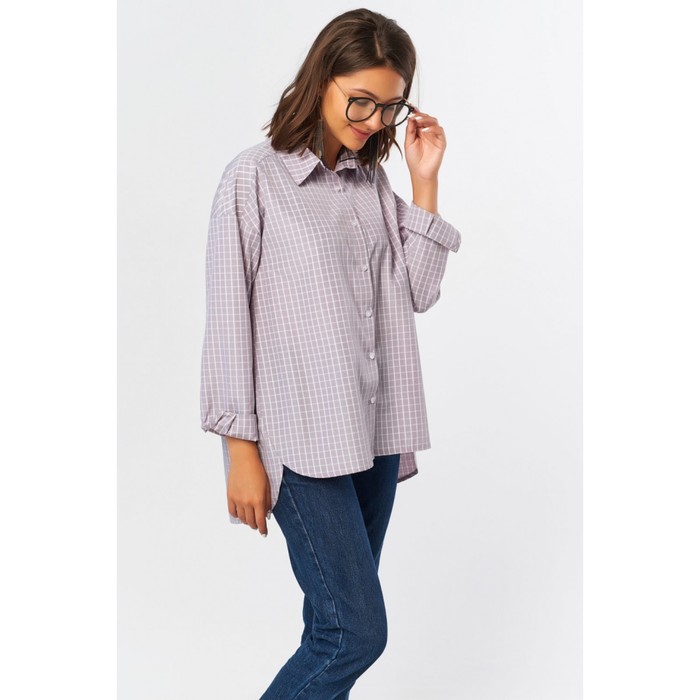 Рубашка женская, размер 48, цвет серо-лиловый