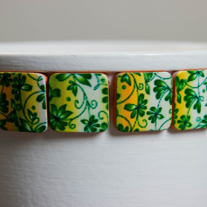 Горшок цветочный Вязь зеленый фундук №1, 0,6 л