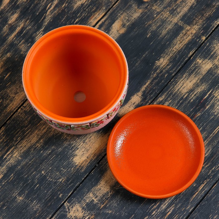 Горшок цветочный Сказка розовый фундук №1, 0,6 л