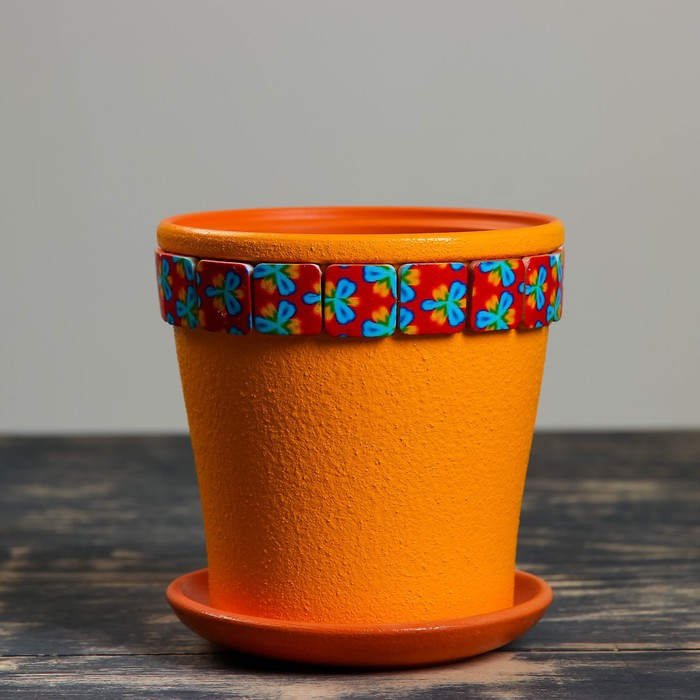 оранжевое кашпо для цветов. а. 5 см. цв. цветочный горшок оранжевый.
