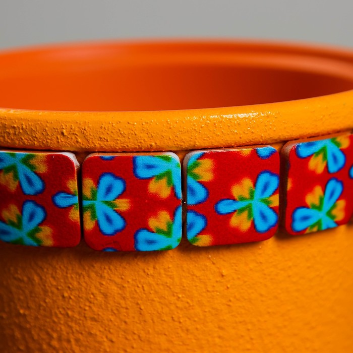 Горшок цветочный Калейдоскоп оранжевый клен №1, 0,8 л