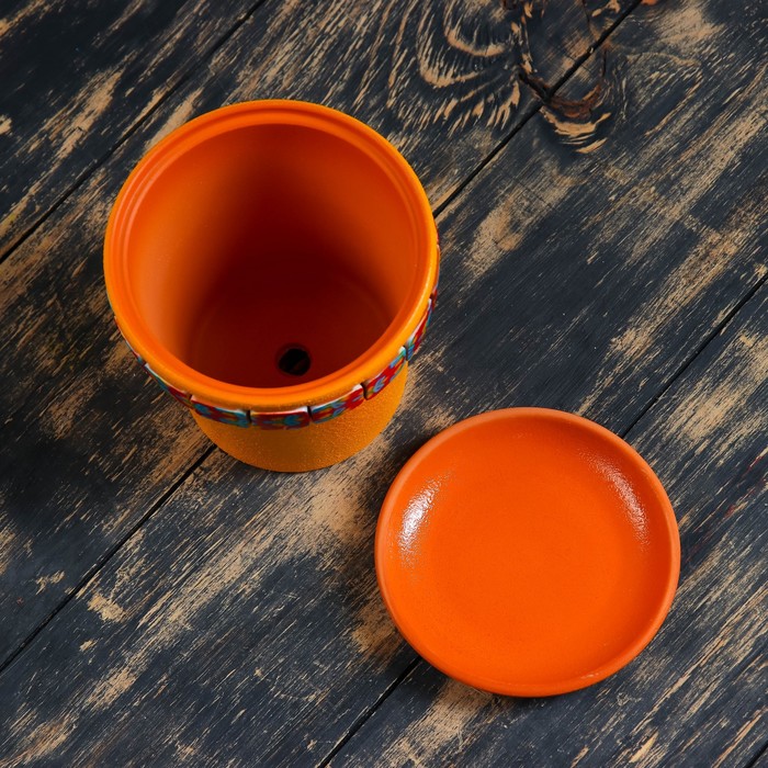 Горшок цветочный Калейдоскоп оранжевый клен №1, 0,8 л