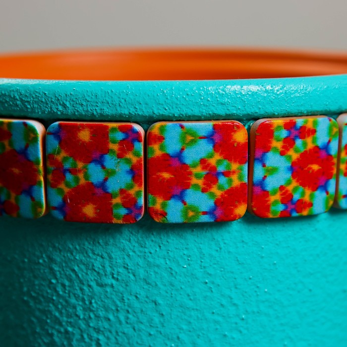 Горшок цветочный Калейдоскоп бирюзовый клен №1, 0,8 л