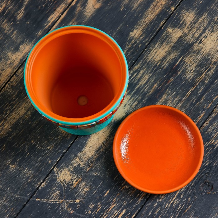 Горшок цветочный Калейдоскоп бирюзовый клен №1, 0,8 л