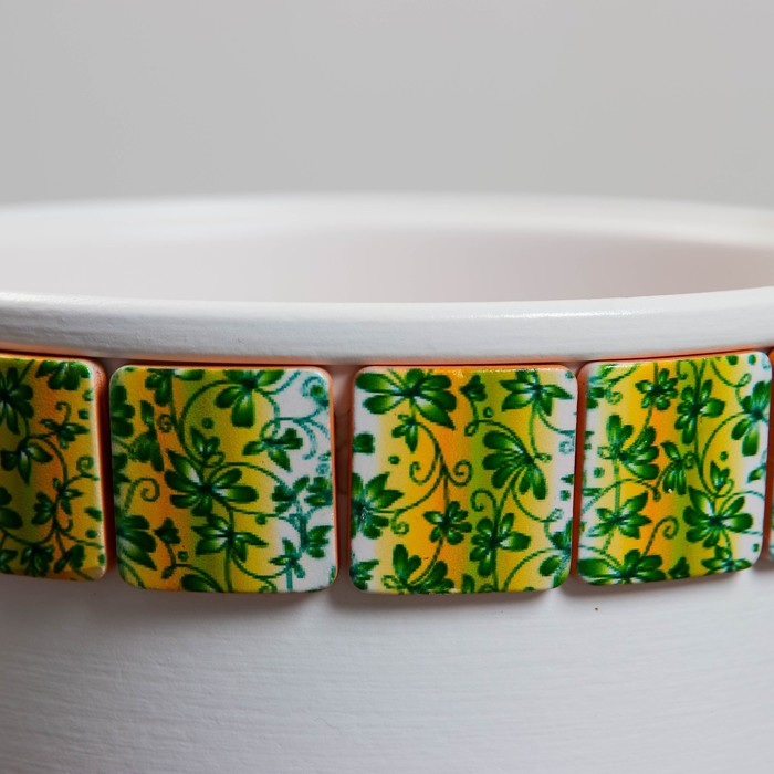 Горшок цветочный Вязь зеленый фундук №3, 2,3 л