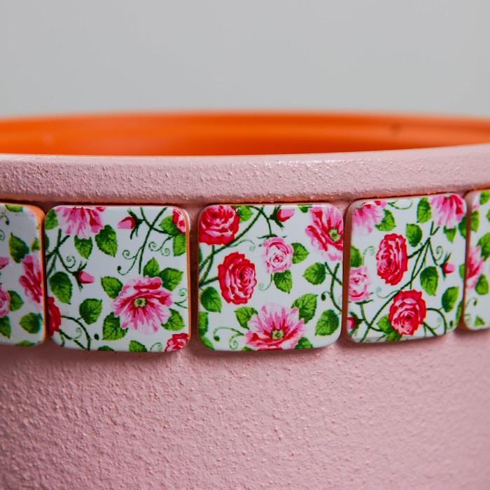 Горшок цветочный Сказка розовый фундук №2, 1,2 л