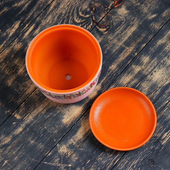 Горшок цветочный Сказка розовый фундук №2, 1,2 л