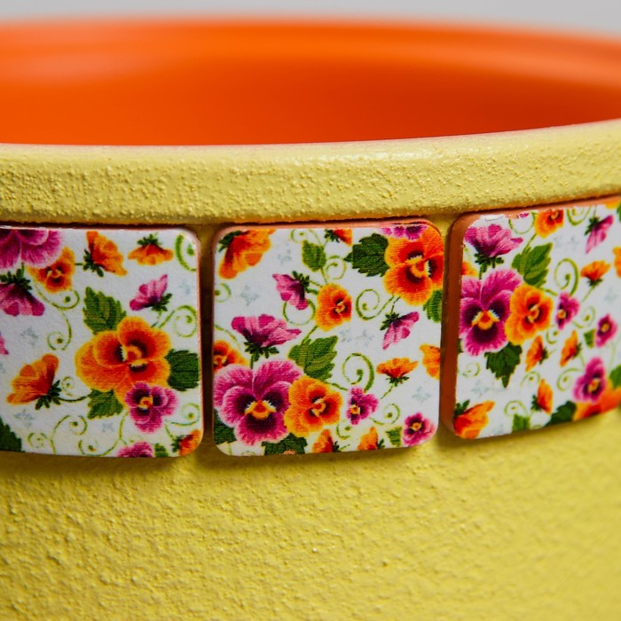 Горшок цветочный Сказка желтый фундук №2, 1,2 л